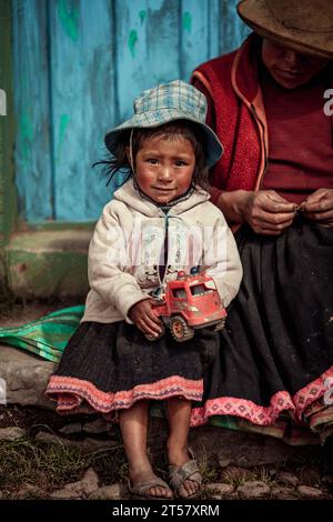 Schönes Mädchen aus den anden, Cusco Peru Stockfoto