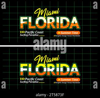 Florida Urban Line Schriftzug Sport Stil Vintage College, Typografie, für T-Shirt, Plakate, Labels, usw. Stock Vektor