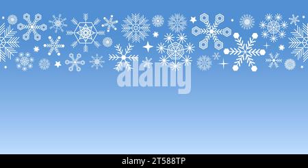 Schneeflocken mit blauem Farbverlauf - Vektor-Illustration Stockfoto