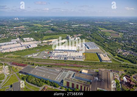 Luftaufnahme, DSW 21 Dortmunder Stadtwerke, Industriegebiet Westfalenhütte, DORLOG Dortmund Logistik, Walzwerkstraße, ehemaliges Sinterwerk, Bo Stockfoto