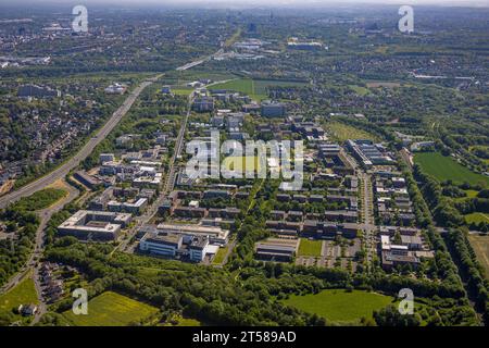 Luftaufnahme, TU Dortmund, Technikzentrum (TZDO), Autobahn A40, Blick nach Dortmund, Eichlinghofen, Dortmund, Ruhrgebiet, Norden Stockfoto