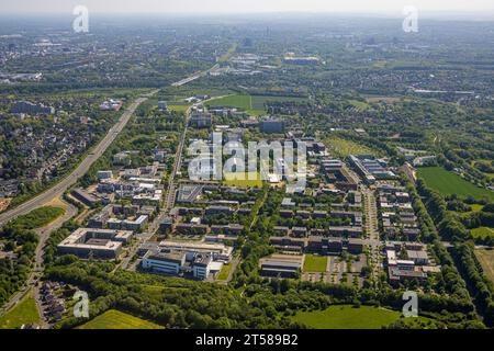 Luftaufnahme, TU Dortmund, Technikzentrum (TZDO), Autobahn A40, Blick nach Dortmund, Eichlinghofen, Dortmund, Ruhrgebiet, Norden Stockfoto