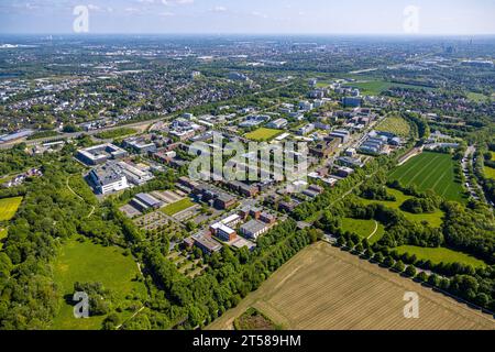 Luftaufnahme, TU Dortmund, Technikzentrum (TZDO), Blick nach Dortmund City, Eichlinghofen, Dortmund, Ruhrgebiet, Nordrhein-We Stockfoto
