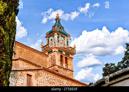 Blick auf das Charterhaus von Valldemosa auf Mallorca, Balearen Inseln Stockfoto