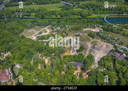 Luftaufnahme, ZOOM Adventure World Zoo, Bismarck, Gelsenkirchen, Ruhrgebiet, Nordrhein-Westfalen, Deutschland, DE, Europa, Luftbild, Luftbild Stockfoto