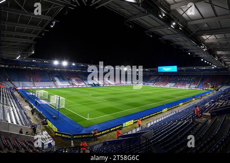 Allgemeiner Blick auf das King Power Stadium, Heimstadion von Leicester City während des Sky Bet Championship Matches zwischen Leicester City und Leeds United im King Power Stadium, Leicester am Freitag, den 3. November 2023. (Foto: Jon Hobley | MI News) Credit: MI News & Sport /Alamy Live News Stockfoto