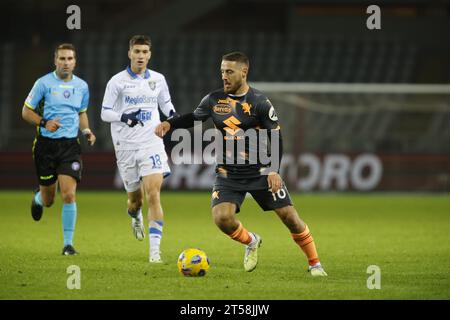 Turin, Italien. November 2023. Während des Italienischen Cups 23/24, Fußballspiel zwischen Torino FC und Frosinone am 2. November 2023 im Stadio Olimpico Grande Torino, Turin, Italien. Foto Nderim Kaceli Credit: Unabhängige Fotoagentur/Alamy Live News Stockfoto