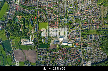 Luftaufnahme, Werries, Maxi-Park, Maximilian Park, Freiherr-vom-Stein-Gymnasium, Uentrop, Hamm, Ruhrgebiet, Nordrhein-Westfalen, Deutschland, DE, Europa, Stockfoto