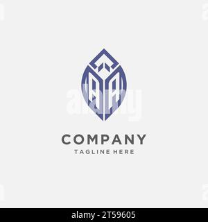 AA-Logo mit Blattform, klares und modernes Monogramm-Anfangslogo-Vektorgrafik Stock Vektor