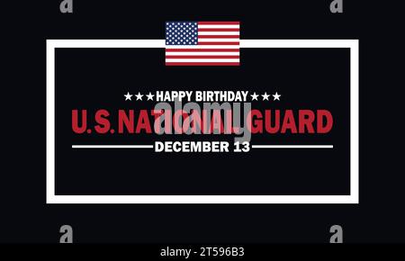 Happy Birthday Us National Guard. Dezember: Vektorabbildung geeignet für Grußkarte, Poster und Banner Stock Vektor