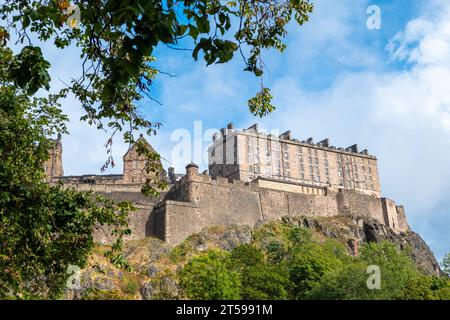 Blick auf das Schloss in Edinburgh, Schottland Stockfoto