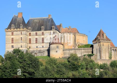 Schloss Biron. Das Château de Biron, gegründet im 12. Jahrhundert, war Sitz einer der ältesten Baronien im Périgord mit dem châteaux von Beynac, B. Stockfoto