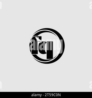 Letters FQ Simple Circle Linked Line Logo Vektorgrafik Stock Vektor