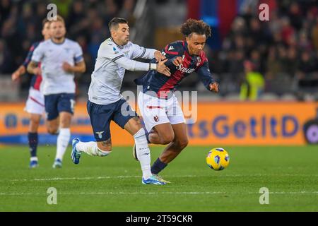 Bologna, Italien. November 2023. Bolognas Joshua Zirkzee in Aktion während des Spiels Bologna FC gegen SS Lazio, italienische Fußball Serie A in Bologna, Italien, 03. November 2023 Credit: Independent Photo Agency/Alamy Live News Stockfoto