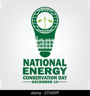 Nationaler Tag Der Energieeinsparung. Vektorabbildung. Dezember. Geeignet für Grußkarten, Poster und Banner Stock Vektor