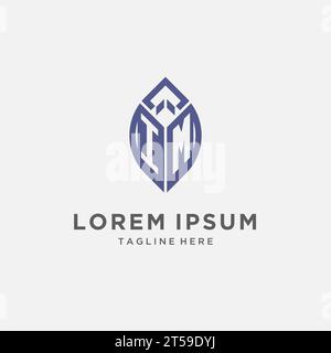 Im-Logo mit Blattform, klares und modernes Monogramm-Anfangslogo-Vektorgrafik Stock Vektor
