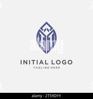 ES Logo mit Blattform, sauberes und modernes Monogramm Initial Logo Design Vektorgrafik Stock Vektor