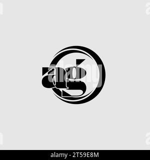 Letters AG Simple Circle Linked Line Logo Vektorgrafik Stock Vektor