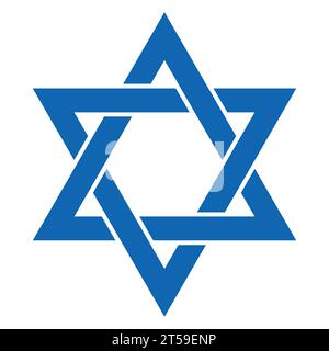 Davidstern - jüdisches Sternsymbol, Vektordarstellung des Hexagramms Stock Vektor