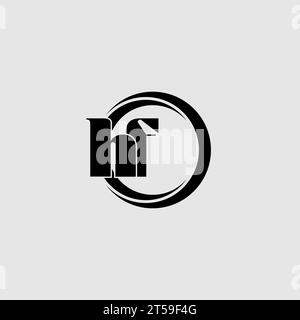 Buchstaben HF einfache kreisförmige Logovektorgrafik Stock Vektor