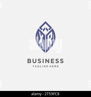 XR-Logo mit Blattform, sauberer und moderner Monogramm-Vektorgrafik im ursprünglichen Logo-Design Stock Vektor