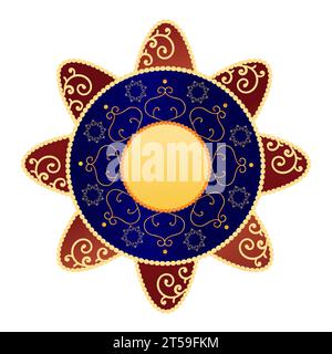 Fröhliche Navratri. Garba Night Mandala Poster für Navratri Dussehra Festival in Indien. Stock Vektor