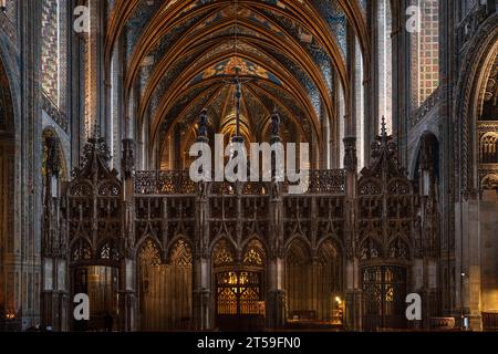Innenraum der Kathedrale von Sainte Cécile in Albi, Frankreich Stockfoto