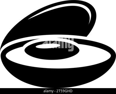 Muscheln, Perle in offener Schale, Muscheln. Abbildung des Symbols für den flachen Vektor. Einfaches schwarzes Symbol auf weißem Hintergrund. Muscheln, Perle in Shell, Muscheln Stock Vektor