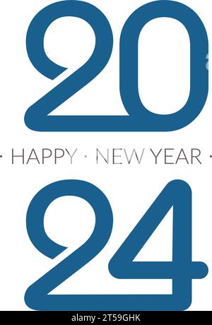 Frohes Neues Jahr 2024. Vektorabbildung Stock Vektor