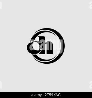 Letters CH einfache kreisförmige Logovektorgrafik Stock Vektor