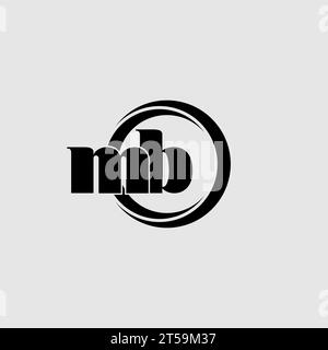 Buchstaben MB einfache kreisförmige Logovektorgrafik Stock Vektor