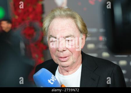 Die Premiere des Musicals „das Phantom der Oper“ im Alveniz Theater in Madrid, 3. Oktober 2023, Spanien mit: ANDREW LLOYD WEBBER Where: Madrid, Spain Wann: 03 Okt 2023 Credit: Oscar Gonzalez/WENN Stockfoto