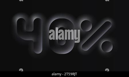 Mega Sale, Banner für Sonderangebote 40. Werbeaktion für Black Line-Schilder. Vektor Stock Vektor