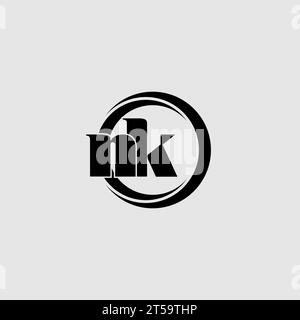 Letters NK Simple Circle Linked Line Logo Vektorgrafik Stock Vektor