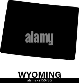 Silhouettensymbol für Wyoming State Map Stock Vektor