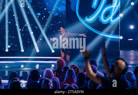 Stockholm, Schweden. November 2023. Stockholm, NEP Studios, Schweden, 11 3 2023, Idol Fridays Final 5. Quelle: Daniel Bengtsson/Alamy Live News Stockfoto