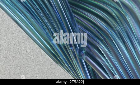 Transparenter welliger Luxus Bezier Curve Art Glas elegantes modernes 3D-Rendering abstrakter Hintergrund hochwertige 3D-Illustration Stockfoto