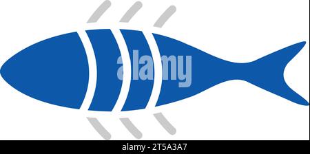 Blaues Fischlogo. Vektor. Menü Stock Vektor