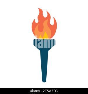 Brennende Taschenlampe – Vektorillustration Stock Vektor