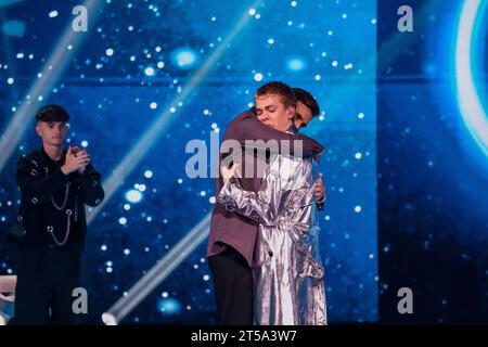 Stockholm, Schweden. November 2023. Stockholm, NEP Studios, Schweden, 11 3 2023, Idol Fridays Final 5. Quelle: Daniel Bengtsson/Alamy Live News Stockfoto