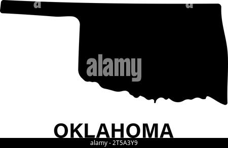 Silhouettensymbol der Staatskarte von Oklahoma Stock Vektor