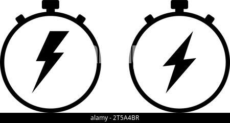 Zeitschaltuhr für schnelle Reaktion mit Blinksymbol Stock Vektor