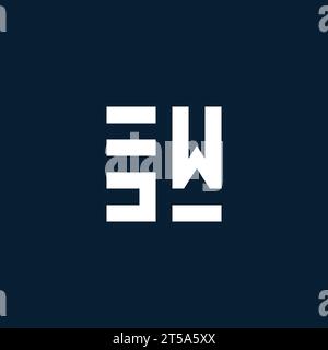 SW Initial Monogramm-Logo mit geometrischen Design-Ideen Stock Vektor