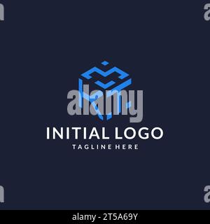 Sechskant-Logo, Bestes Monogramm-Initiallogo mit sechseckiger Form, Inspiration für Design-Ideen Stock Vektor