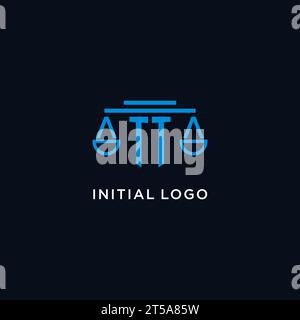 TT-Monogramm-Anfangslogo mit Skalen der Gerechtigkeit Icon Design Inspiration, Vektorgrafik Stock Vektor