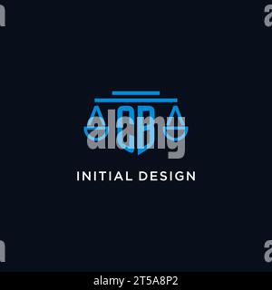 CB-Monogramm-Initiallogo mit Skalen von Justice Icon Design Inspiration, Vektorgrafik Stock Vektor
