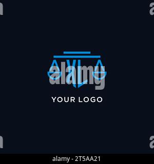 XL-Monogramm Initial-Logo mit Skalen der Gerechtigkeit Icon Design Inspiration, Vektorgrafik Stock Vektor
