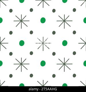 Abstrakter Hintergrund mit Schneeflocken. Nahtlose Illustration. Tapeten, Stoff oder Papier Stock Vektor