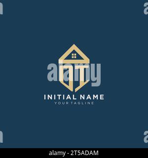 Anfangsbuchstabe OI mit einfachem Haus Dach kreatives Logo Design für Immobilienfirma Vektorgrafik Stock Vektor
