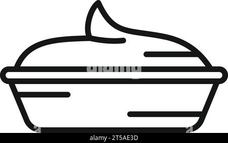 Wasabi Pot Symbol Kontur Vektor. Würzen Sie würzige Kräuter-Zutat. japanische Sushi-Küche Stock Vektor